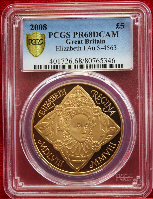 2008 エリザベス1世 即位450周年記念 £5 銀貨 NGC PF69UC 2008 エリザベス1世 即位450周年記念 £5 銀貨 NGC PF69UC 2008