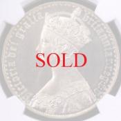 イギリス　1847年　ビクトリア　ゴシッククラウン銀貨PF62CAMEO UNDECIMO
