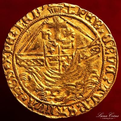 イギリス　ヘンリー7世　1499-1502年　エンジェル純金貨　EF+