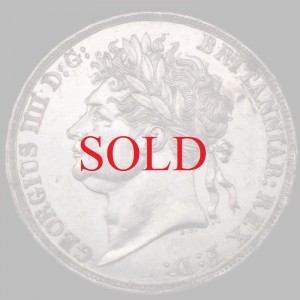 イギリス　1822年銘　クラウン　大型　銀貨　ジョージ4世