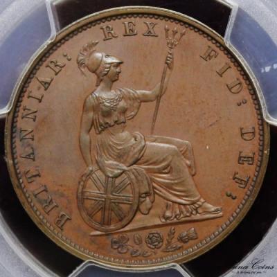 イギリス　1831年　ウィリアム4世　ハーフペニー銅貨