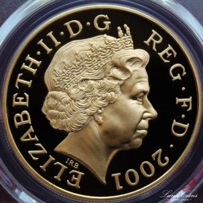 おかげさまでルナコイン8周年　値下げしました;　イギリス　2001年　5ポンド　エリザベス金貨　ビクトリア崩御100年　PCGS PR69DCAM