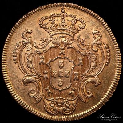 ブラジル　1798年R　6400レイス金貨　EF　状態良好人気の南米コイン