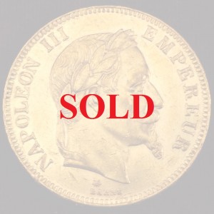 フランス　1866A　100フラン大型金貨　ナポレオン三世　月桂冠