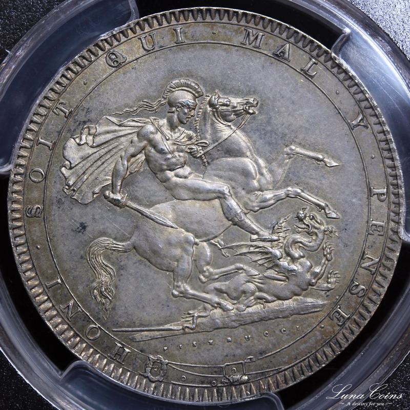 イギリス 1818年ジョージ3世パターンクラウン銀貨 ESC R6 発行枚数3-4 