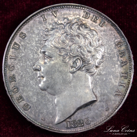 1826 Georg4 silver crown1 proof