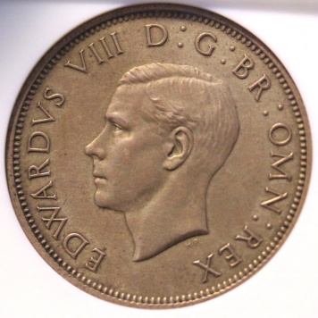 edward VIII Florin matt proof obv