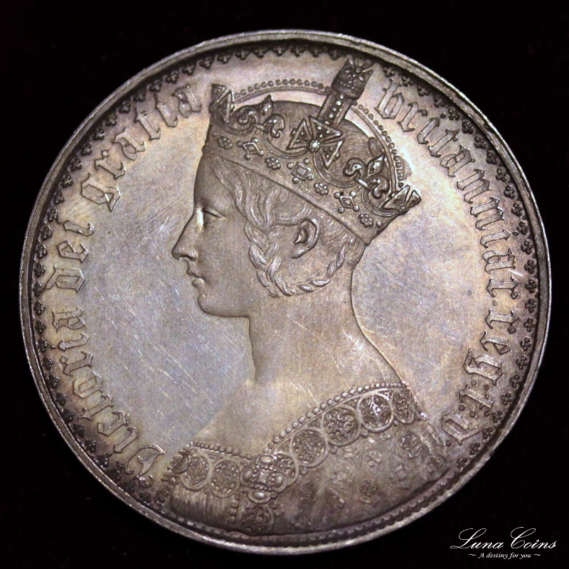 イギリス 1853年銘ビクトリア女王 ゴシックゴチッククラウンプルーフ 