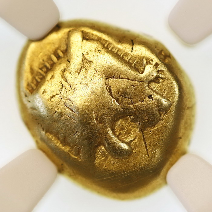 古代リディア 1/3スターテル エレクトラム金貨 獅子と太陽 BC610-546 