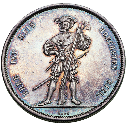 スイス ベルン 射撃祭 大型銀貨 1857 5フラン 旧貨幣/金貨/銀貨/記念