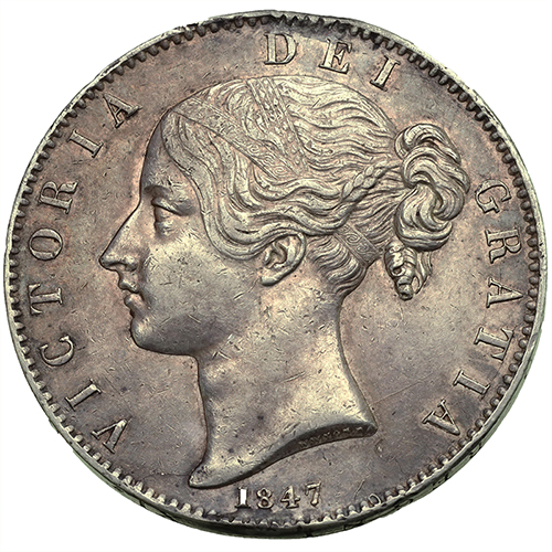 イギリス 1847年クラウン銀貨 ヴィクトリア ビクトリア Victoria