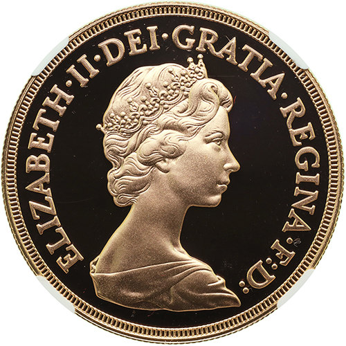 イギリス 特年1982年 5ポンド プルーフ金貨 エリザベス2世 NGC PF69