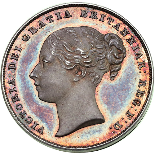 イギリス グレートブリテン 1839年 プルーフProofシリング銀貨 