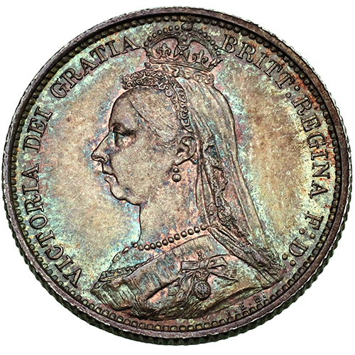 イギリス1887年銘 6ペンス銀貨Sixpence ヴィクトリア ビクトリア 