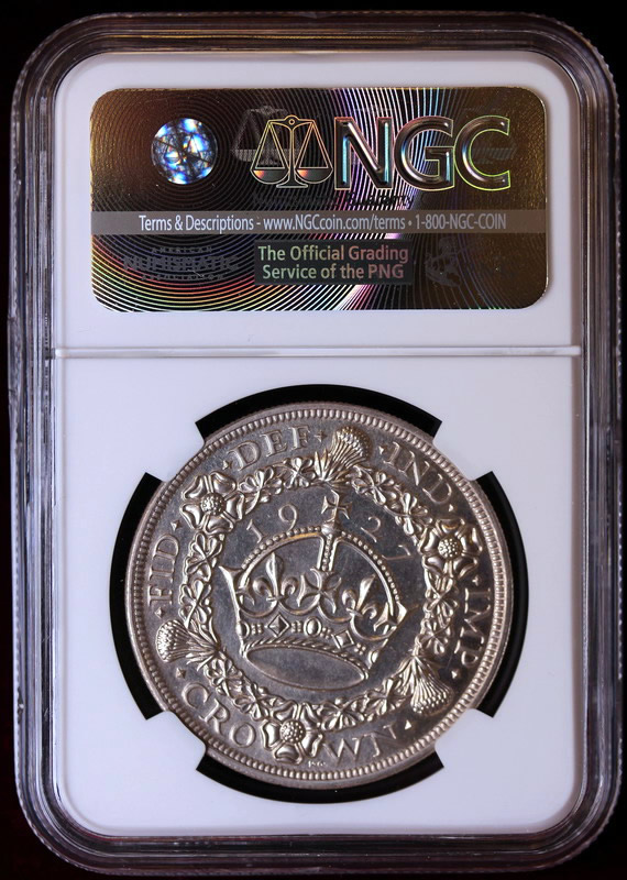 イギリス ジョージ5世 1927年 クラウン プルーフ銀貨 NGC PF65 BU