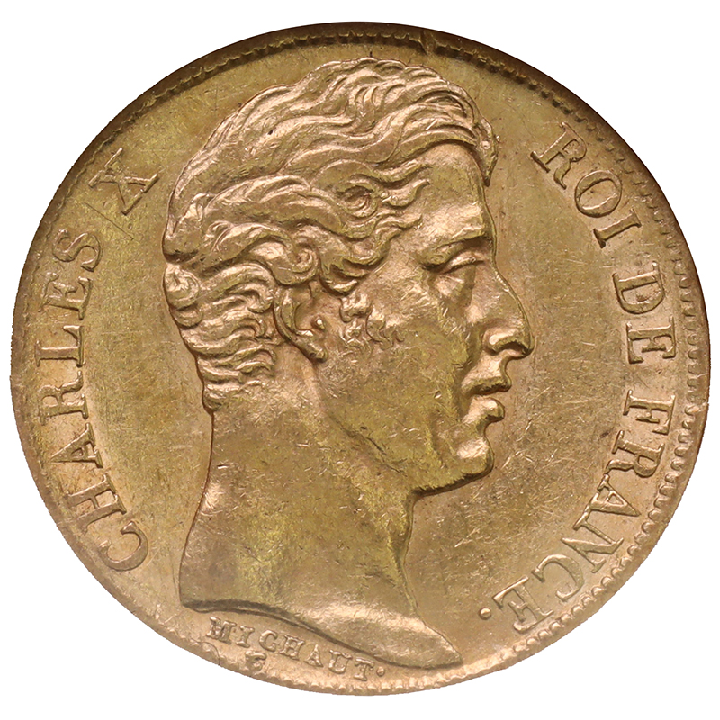 フランス 1830年A 20フラン 金貨 シャルル10世 パリミント LETTERED ...