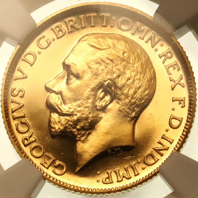 イギリス 1911年 ジョージ5世 ソブリン プルーフ金貨 NGC PF65 CAMEO【アンティークコイン・金貨・銀貨の販売・買取 ルナコイン】
