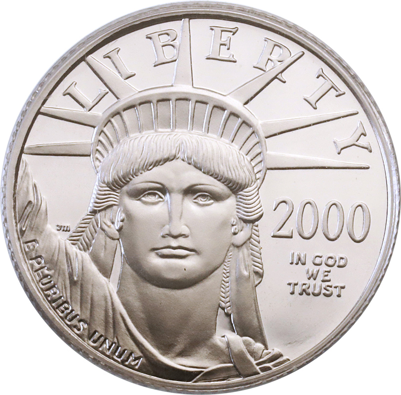 アメリカ 2000年W 25ドル イーグル純プラチナ 白金貨 自由の女神 PCGS 