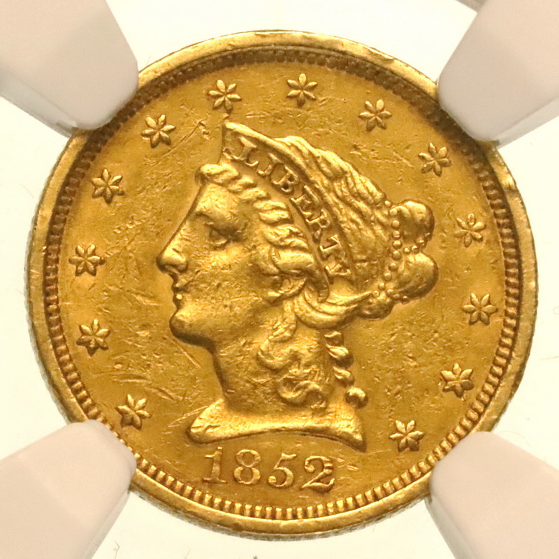 アメリカ 1852年銘 2.5ドル金貨 NGC AU53 リバティヘッド