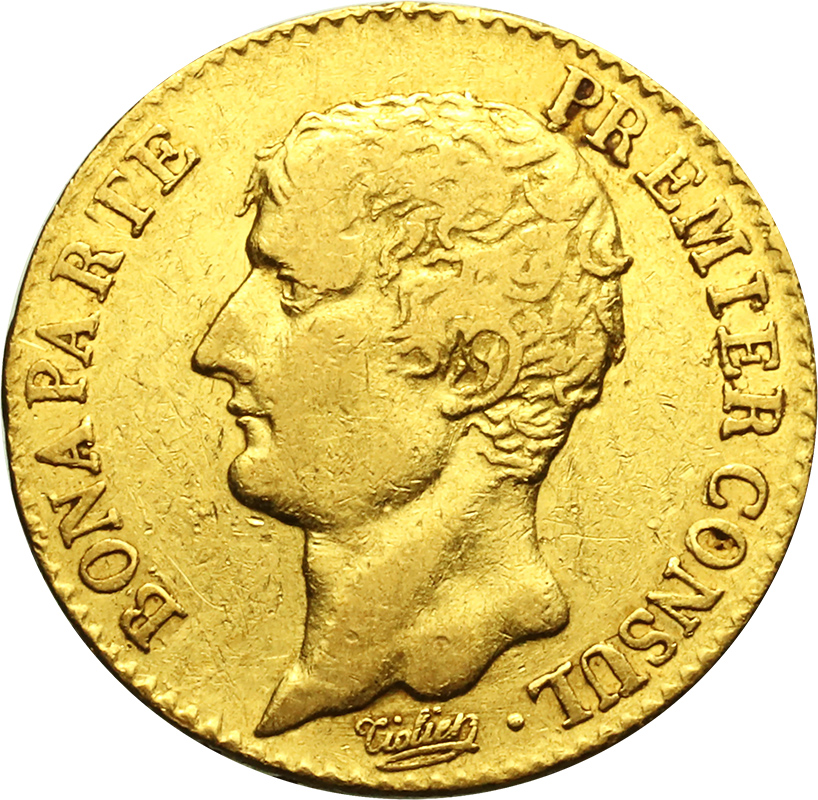 フランス AN12年 20フラン ナポレオン1世 金貨 第一執政 パワーコイン 