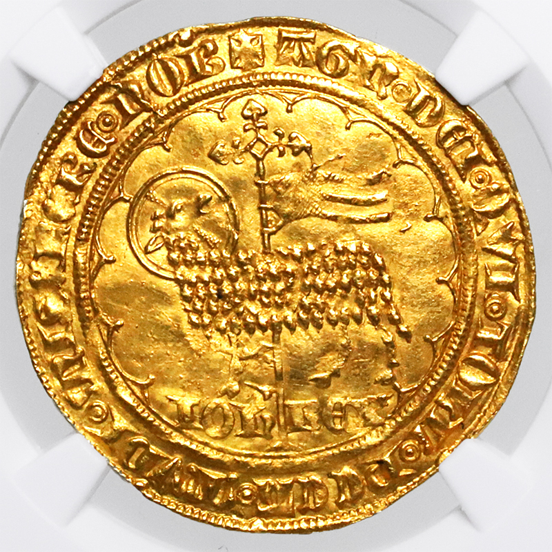 フランス 1350-64年 ムートンドール金貨 NGC MS62 UNC Jean le Bon