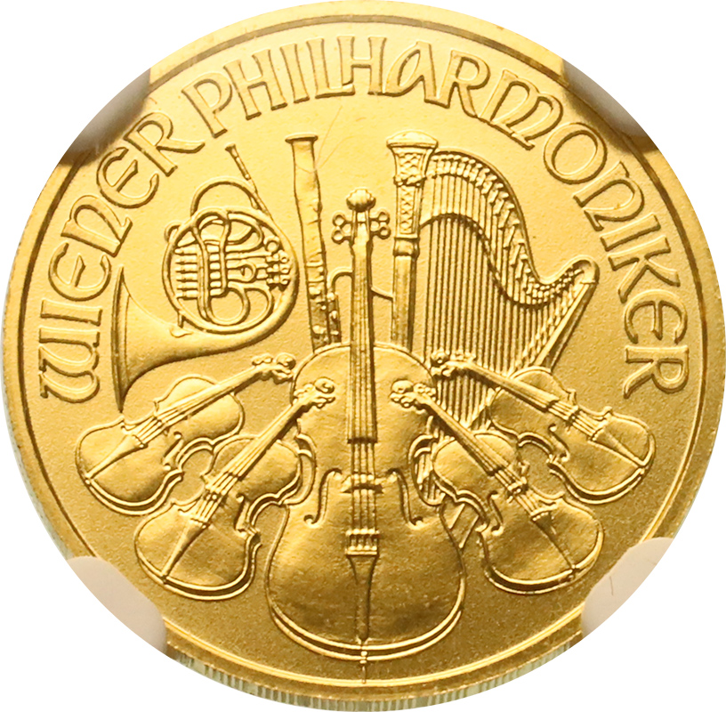 オーストリア 1/10oz ウィーン・ハーモニー金貨 10ユーロ-