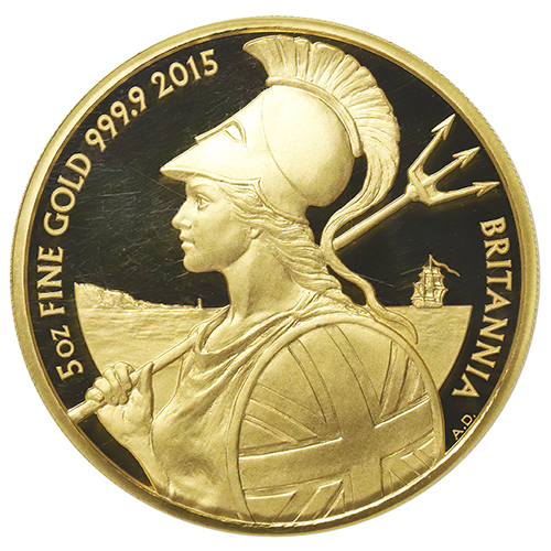 イギリス ブリタニア 2015年 500ポンド 5オンス 金貨 エリザベス2世 
