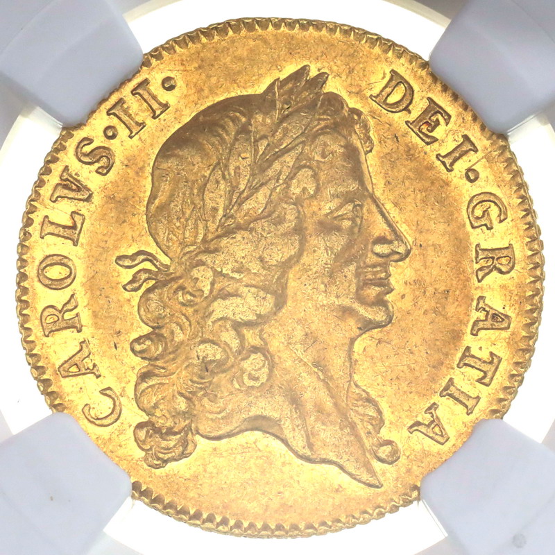 イングランド(イギリス) ENGLAND(GREAT BRITAIN) 1664年 英国 ギニア金貨 ギニー チャールズ2世 NGC鑑定済