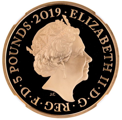 イギリス 2019年 5ポンド プルーフ金貨 エリザベス2世 ビクトリア生誕