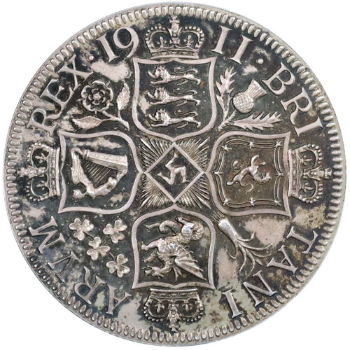 ダブルフローリン　銀貨 5枚セット イギリス GREAT BRITAIN 1911年銘 ダブルフローリン プルーフパターン