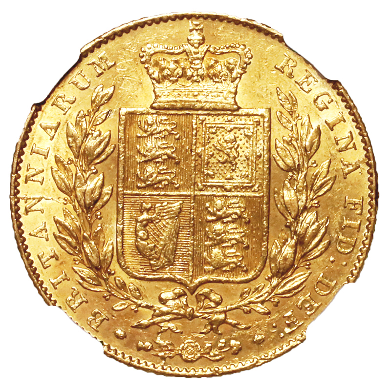 イギリス 1842年銘 ソブリン金貨 ビクトリアヤングヘッド NGC AU55