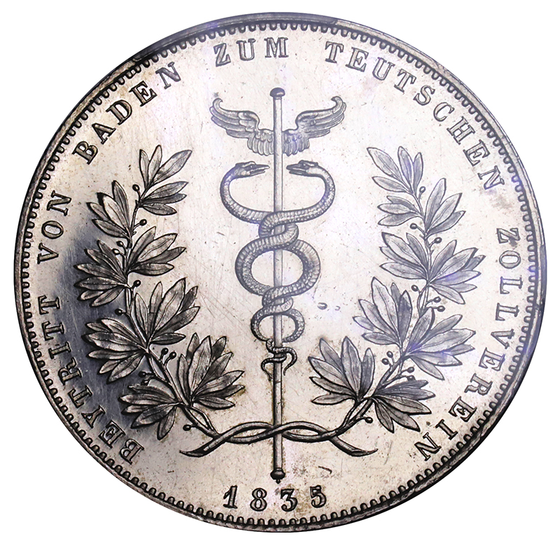 ドイツ バイエルン 1835年 ターラー銀貨 ルードヴィヒ1世 バーデン 