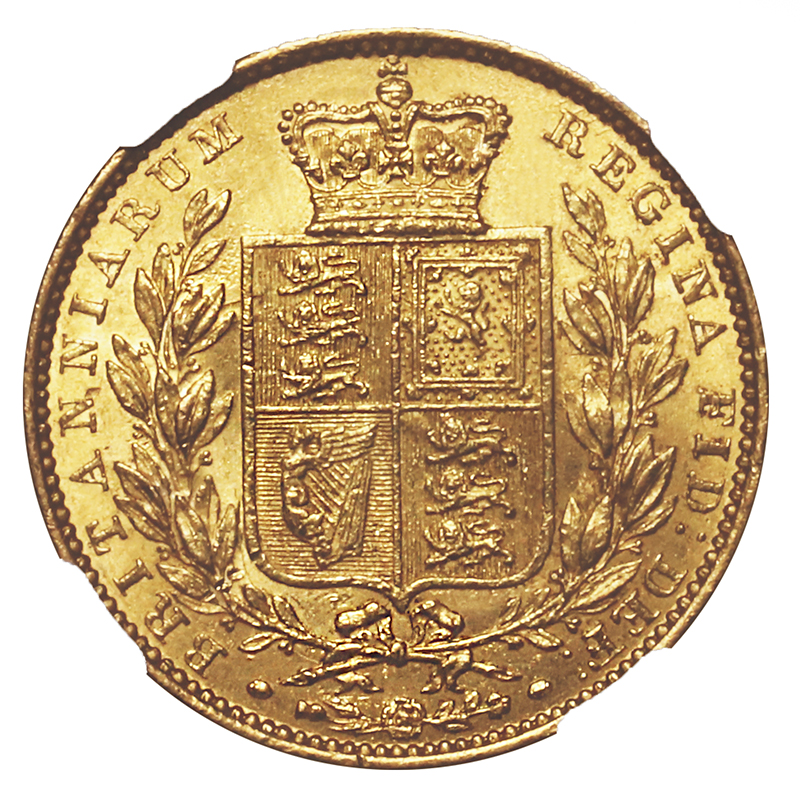 イギリス 1852年銘 ソブリン金貨 ビクトリアヤングヘッド NGC MS61【アンティークコイン・金貨・銀貨の販売・買取 ルナコイン】