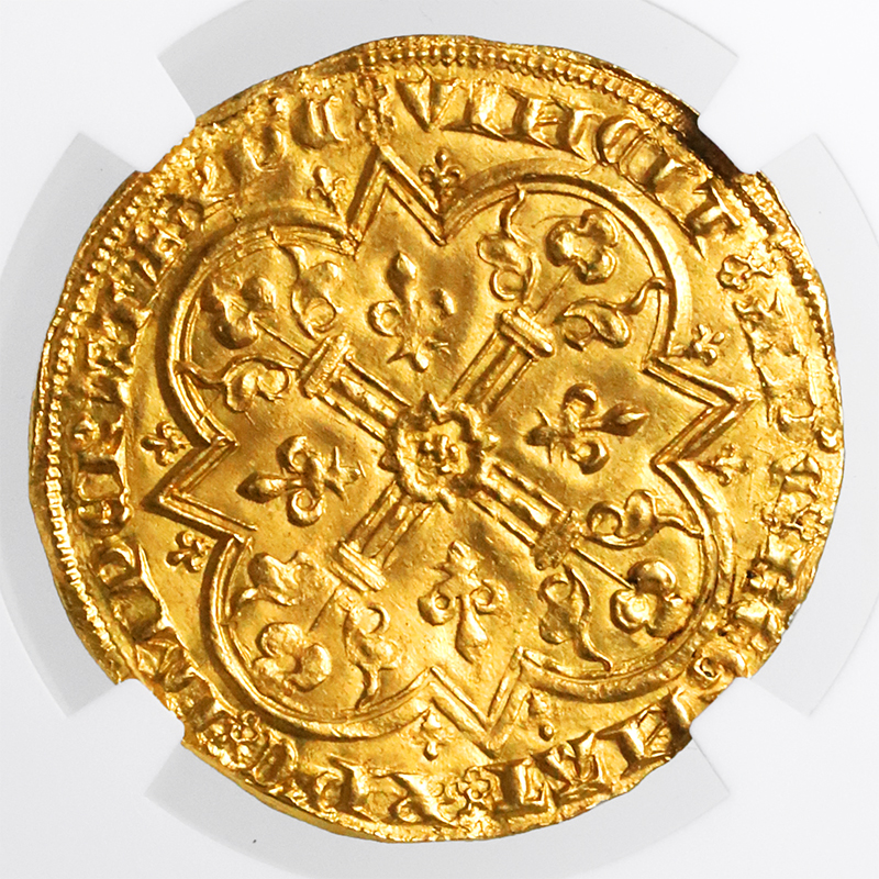 フランス 1350-64年 ムートンドール金貨 NGC MS62 UNC Jean le Bon