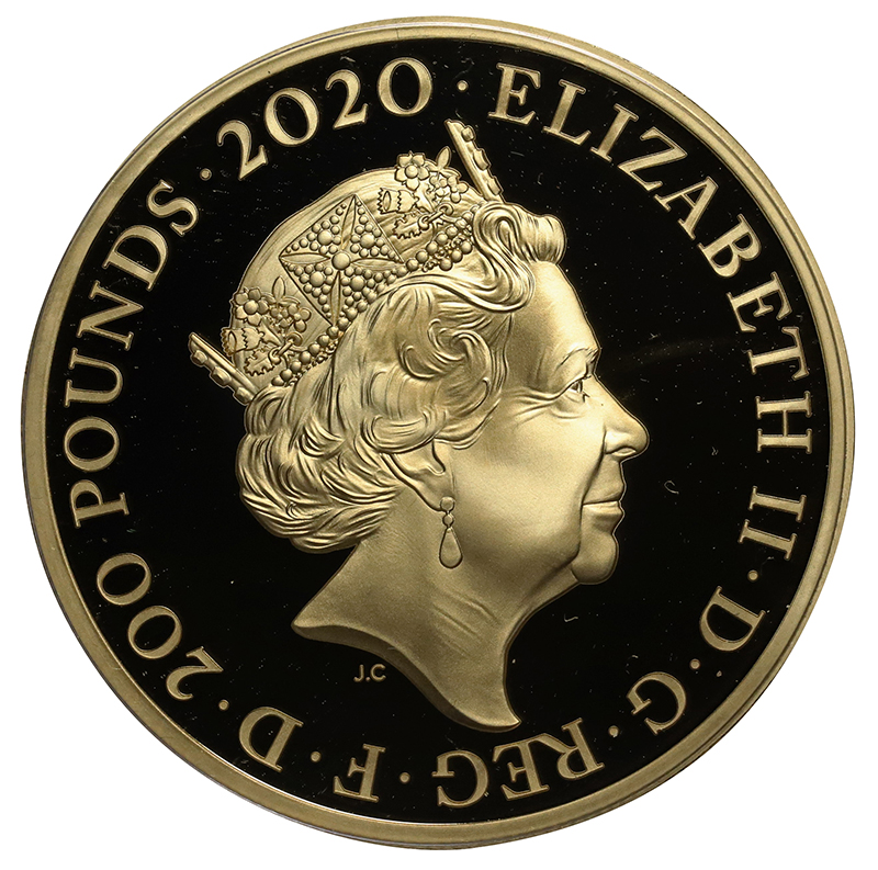 イギリス 2020年 200ポンド2オンスプルーフ 200ポンド純金貨