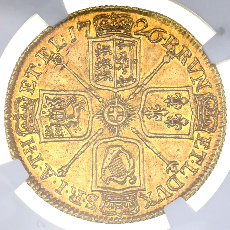 イギリス ジョージ1世 1726年 2ギニー 金貨 NGC AU55【アンティーク 