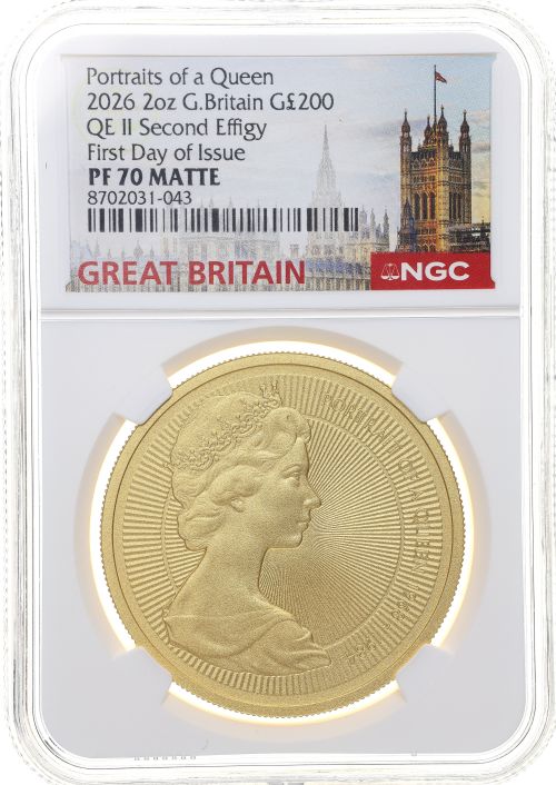 イギリス 2026年 エリザベス2世 生誕100周年記念 200ポンド 2ozマット