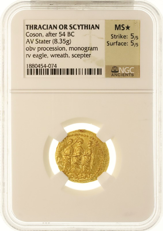 古代ギリシャ エジプト 54 トラキアもしくはスキタイ Coson スターテル 金貨 Ngc Ms 5 5 5 5 最高鑑定 アンティークコイン 金貨 銀貨の販売 買取 ルナコイン