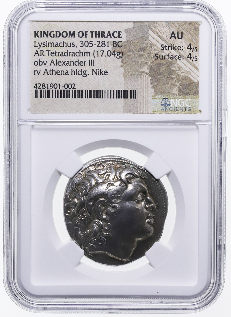 古代トラキア王国 BC305-281 アレキサンダー3世 リュシマコス テトラ 