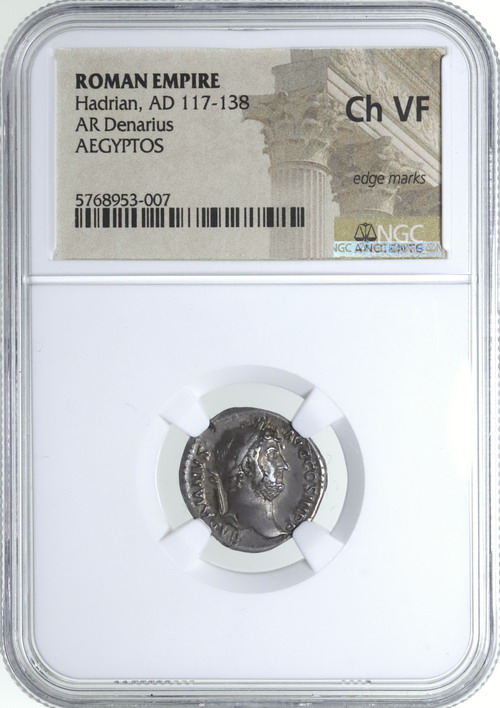 古代ローマ AD117-138年 ハドリアヌス デナリウス銀貨 アイギュプトス 