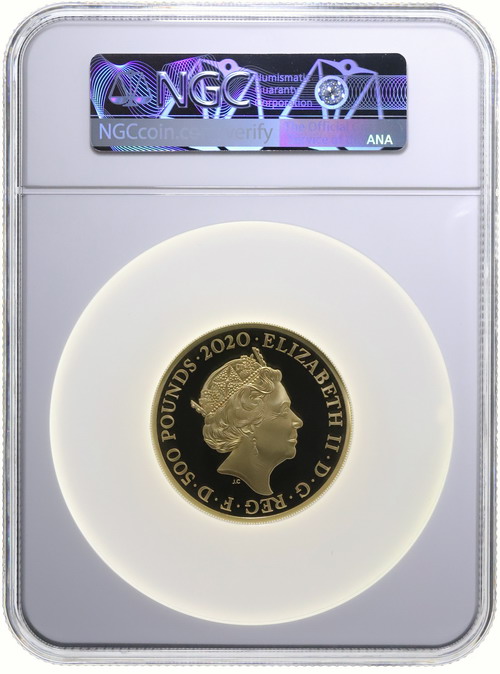 イギリス 2020年 500ポンド5オンスプルーフ 500ポンド純金貨