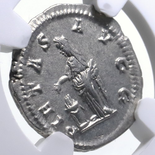 古代ローマ AD193-217年 ユリア・ドムナ デナリウス銀貨 NGC AU Strike