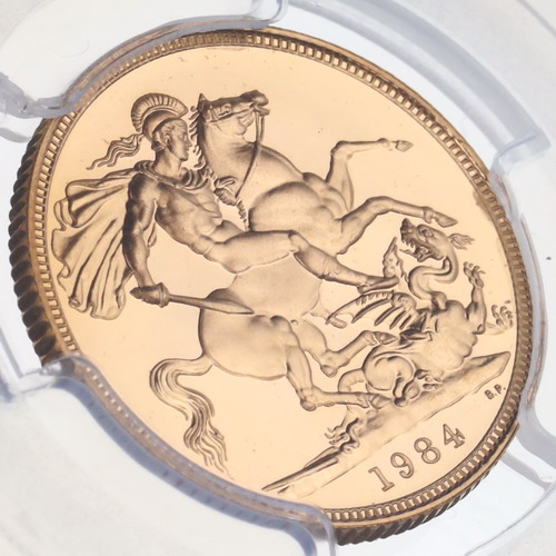 イギリス 1984年 ソブリンプルーフ金貨 エリザベス2世 ヤング