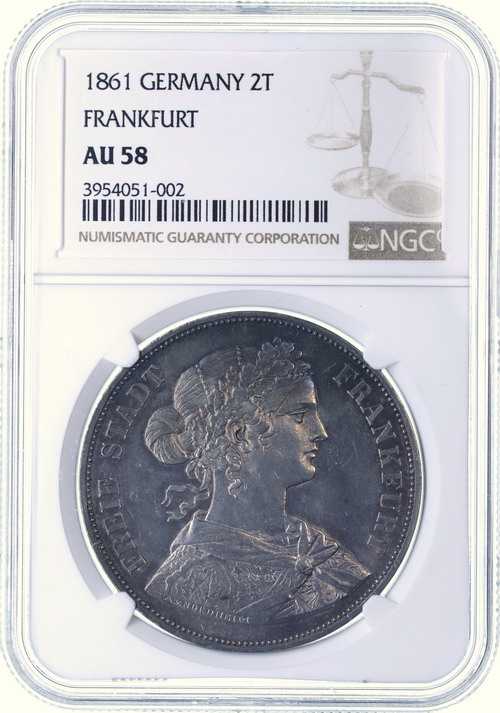 ドイツ フランクフルト 1860年 ターラー銀貨 フランコニア 19世紀 アンティークコイン thaler - icaten.gob.mx