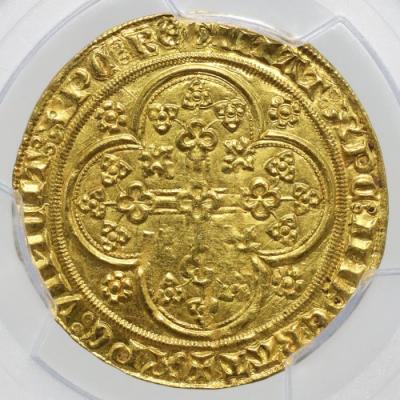 ベルギー　1346年〜1384年　フランダース　シェーズドール金貨　ルイ・ド・マール王 PCGS MS62