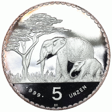 ナミビア(旧ドイツ領南西アフリカ)　1987年BP　ライターデンクマール75周年記念　純銀メダル5オンス　　プルーフ　FDC完全未使用