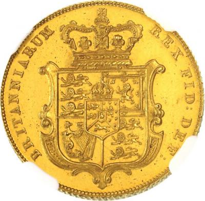 イギリス　1826年　ソブリン金貨プルーフ　ジョージ4世　NGC PF63CAMEO