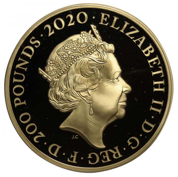 イギリス 2020年 200ポンド2オンスプルーフ 200ポンド純金貨 