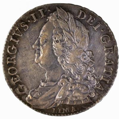 イギリス 1746年 ハーフクラウン銀貨 LIMA ジョージ2世 トーン銀貨