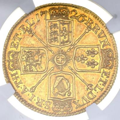 イギリス　ジョージ1世 1726年　2ギニー 金貨 NGC AU55